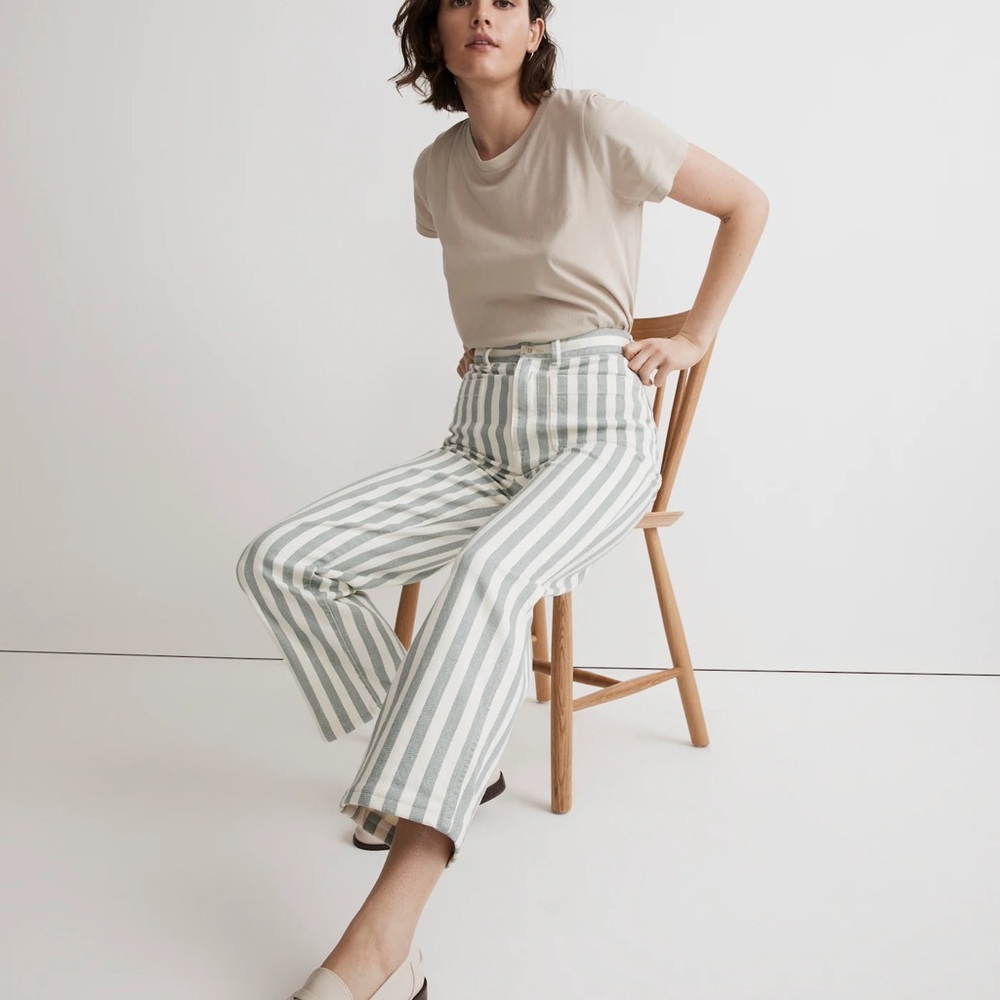 Emmett 2.0 Wide-Leg Crop Pants in Stripe: Patch-Pocket Edition 〰️ Madewell - Picture 3 of 3